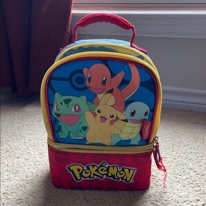 Pokemon Kids Lunch Bag - Red, Blue, and Yellow